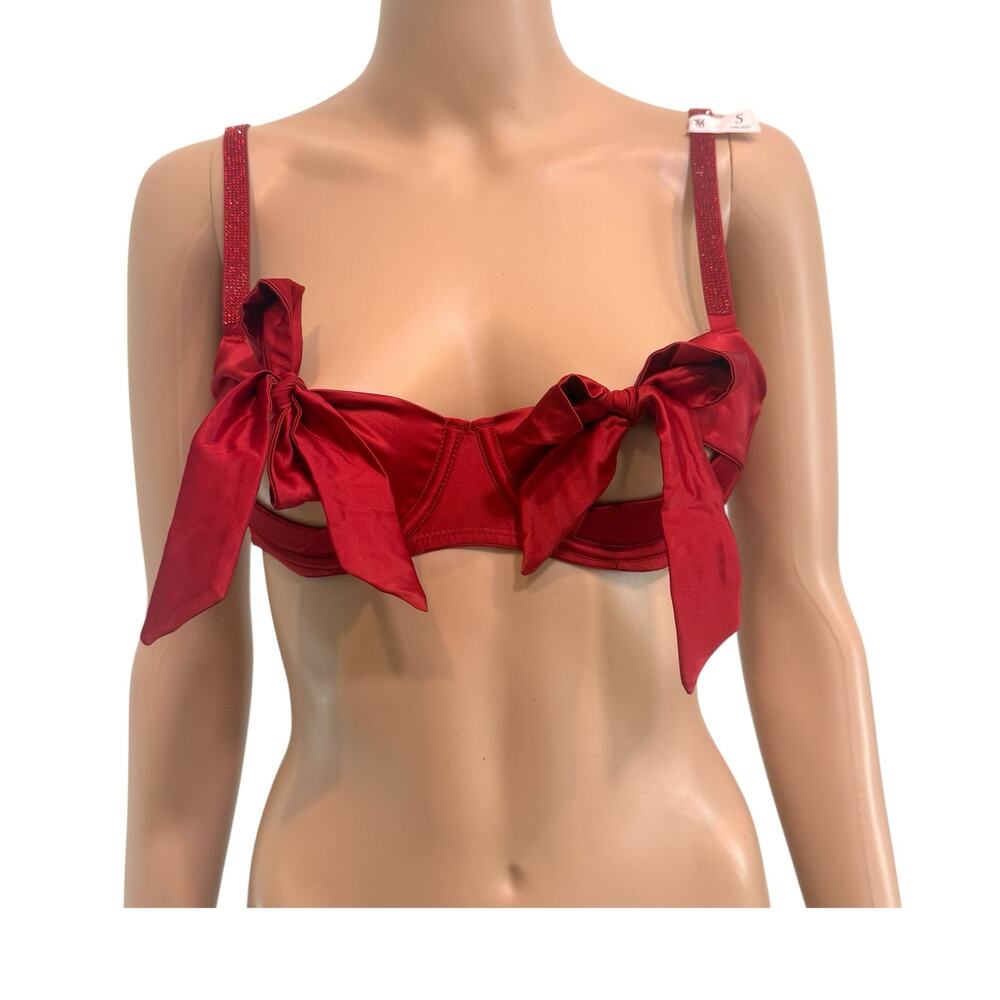 Victoria's Secret small Dream Angels bow cutout balconette bra BC 3189